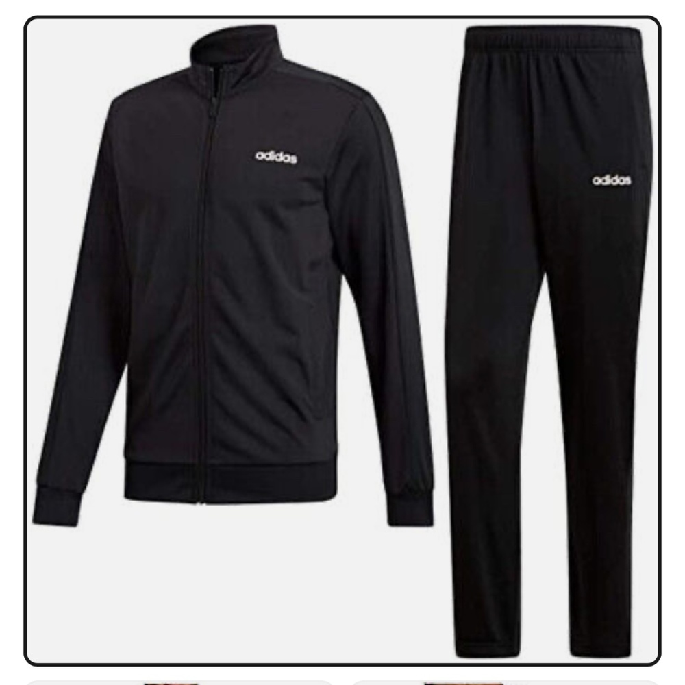 Men’s Adidas Essentials Basics Track Suit - Small / Black / Black × 1